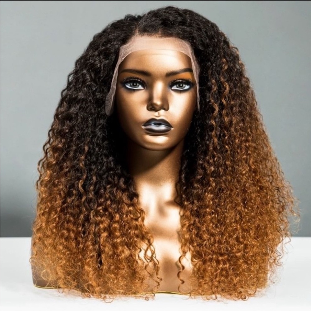 Black and Brown Curly Wig with Voluminous Texture